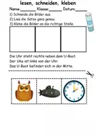 Vorschau - Spiele - Buchstabe U Leserätsel - Lesen, schneiden, kleben - DaZ/DaF, Deutsch, Sachunterricht - Seite 1