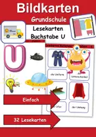Vorschau - Spiele - Lesekarten/Bildkarten Buchstabe U einfach - DaZ/DaF, Deutsch (Grundschule) - Deckblatt