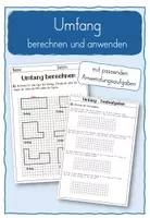 Vorschau - Arbeitsblätter - Umfang berechnen und anwenden - Deckblatt