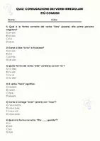 anteprima - Quiz - Coniugazione dei verbi irregolari più comuni - Pagina 1