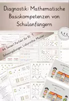 Vorschau - Arbeitsblätter - Diagnostik Mathematik Schulanfänger, Klasse 1 Schulbeginn, Mini-Heft mit Beobachtungsbogen: Graphomotorik, Muster, Kardinale und Ordinale Zahlvorstellung - Deckblatt
