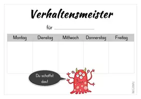 Vorschau - Arbeitsblätter - Verhaltensmeister - Deckblatt