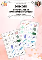 Vorschau - Stationenlernen - Domino Gegenstände im Mathematikunterricht - DAF DAZ DFU - Deckblatt