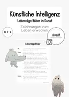 Vorschau - Unterrichtsreihen - Künstliche Intelligenz (KI) - "Lebendige Bilder" (Kunst) - Deckblatt