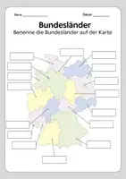 Vorschau - Arbeitsblätter - Arbeitsblatt Deutschlandkarte: Bundesländer benennen - Deckblatt