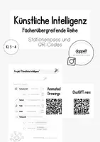 Vorschau - Unterrichtsreihen - Künstliche Intelligenz (KI) - Stationenpass / QR-Codes - Deckblatt