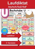 Vorschau - Unterrichtsreihen - Laufdiktat / Schleichdiktat Buchstabe U - DaZ/DaF, Deutsch (Diktat) - Deckblatt
