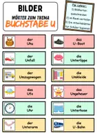 Vorschau - Unterrichtsreihen - Laufdiktat / Schleichdiktat Buchstabe U - DaZ/DaF, Deutsch (Diktat) - Seite 1