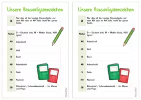 Vorschau - Merkblätter - Unsere Hausaufgabenzeichen - Deckblatt