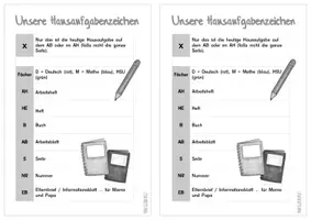 Vorschau - Merkblätter - Unsere Hausaufgabenzeichen - Seite 1