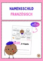 Vorschau - Mal- und Bastelvorlagen - Smartcookie's Französisch Namensschild - Deckblatt