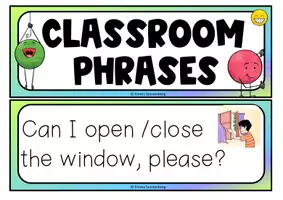 Vorschau - Bildkarten - Classroom Phrases - Die wichtigsten Sätze für den Unterricht - Seite 1