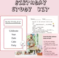 Vorschau - Spiele - Geburtstag + Grammatik: ESL-Übung für Anfänger (A1-A2) - Deckblatt