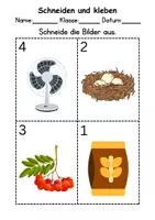 Vorschau - Mal- und Bastelvorlagen - Ausschneiden und kleben Buchstabe V - Wortschatz basteln Feinmotorik (Grundschule) - Seite 3