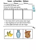 Vorschau - Spiele - Buchstabe V Leserätsel - Lesen, schneiden, kleben - DaZ/DaF, Deutsch, Sachunterricht - Seite 1