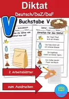 Vorschau - Arbeitsblätter - Materialpaket - Schreiben und Sprache Thema Buchstabe V - DaZ/DaF, Deutsch - Seite 1