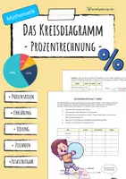 Vorschau - Arbeitsblätter - Ein KREISDIAGRAMM erstellen - Prozentrechnung - Deckblatt