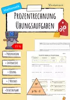 Vorschau - Arbeitsblätter - PROZENTRECHNUNG: Vermischte Übungsaufgaben (Übungsblatt) - Deckblatt