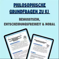 Vorschau - Arbeitsblätter - Bewusstsein, Entscheidungsfreiheit & Moral – Philosophische Grundfragen zu KI - Deckblatt
