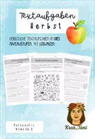 Vorschau - Arbeitsblätter - Mathematik: Textaufgaben Herbst – 15 Sachaufgaben in 3 Schwierigkeitsstufen mit Lösungen (Klasse 2) - Deckblatt