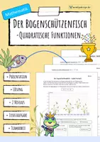 Vorschau - Arbeitsblätter - Scheitelpunkt, Nullstelle & Punktprobe bei quadratischen Funktionen - Deckblatt