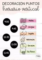 Vista previa - Decoración del aula - Horario vertical (decoración puntos) - Portada