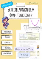 Vorschau - Arbeitsblätter - SCHEITELPUNKTFORM - Einführung (Quadratische Funktionen) - Deckblatt