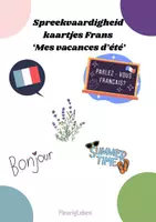 Voorbeeld - Spreekvaardigheid kaartjes Frans - Mes vacances d’été - Voorblad