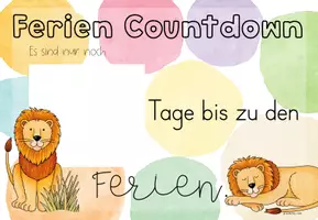 Vorschau - Poster - Sommerferien Countdown Grundschule | Klassentier Löwe / Löwenklasse - Seite 3