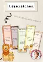 Vorschau - Mal- und Bastelvorlagen - Lesezeichen Grundschule | Klassentier Löwe / Löwenklasse - Deckblatt