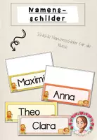 Vorschau - Bildkarten - Namensschilder Grundschule | Klassentier Löwe / Löwenklasse - Deckblatt