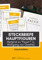Vorschau - Arbeitsblätter - Steckbriefe zu "Faust I" (Goehte) - Faust, Gretchen, Mephisto - Deckblatt
