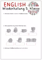 Vorschau - Arbeitsblätter - AB Wiederholung 5. Klasse Englisch (Grammar + Vocabulary) - Deckblatt