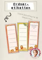 Vorschau - Mal- und Bastelvorlagen - Ordnerrücken Grundschule | Klassentier Löwe / Löwenklasse - Deckblatt