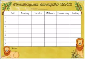 Vorschau - Poster - Stundenplan Grundschule | Klassentier Löwe / Löwenklasse - Seite 3