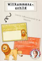 Vorschau - Poster - Willkommensschild Grundschule | Klassentier Löwe / Löwenklasse - Deckblatt