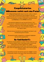 Vorschau - Spiele - Willkommen zurück nach den Sommerferien - Gesprächskarten - Seite 1