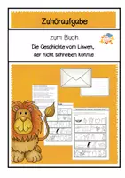 Vorschau - Arbeitsblätter - Zuhören- zum Buch (Die Geschichte vom Löwen, der nicht schreiben konnte) - Deckblatt