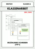 Vorschau - Arbeitsblätter - Materialpaket 5. Klasse – 3 Klassenarbeiten Erzählendes Schreiben (mit Erwartungshorizont)-Deutsch - Seite 1