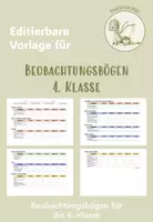 Vorschau - Lehrpläne/Lehrermaterial - Beobachtungsbögen für die 4. Klasse - Deckblatt