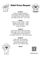 Vorschau - Mal- und Bastelvorlagen - Kinderlied zum Tagesstart: Musikvideo, Text, Ausmalbilder (DaZ / DaF) - Seite 2