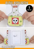 Vorschau - Mal- und Bastelvorlagen - Aufklappkarten - Halloween - Deckblatt