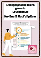 Vorschau - Anderer Materialtyp - Elterngespräche leicht gemacht (Grundschule) - NoGos und Notfallpläne - Deckblatt