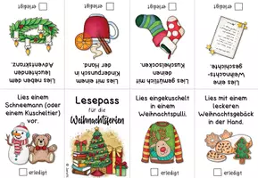 Vorschau - Mal- und Bastelvorlagen - Lesepass (zum Falten) für die Weihnachtsferien - Seite 2