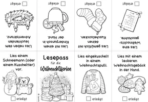 Vorschau - Mal- und Bastelvorlagen - Lesepass (zum Falten) für die Weihnachtsferien - Seite 3
