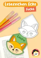 Vorschau - Mal- und Bastelvorlagen - Lesezeichen Ecke – Fuchs - Deckblatt