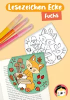 Vorschau - Mal- und Bastelvorlagen - Lesezeichen Ecke – Fuchs mit Herbstmotiven - Deckblatt
