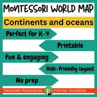 Vista previa - Hojas de trabajo - Montessori world map and continents | flashcards - página 1