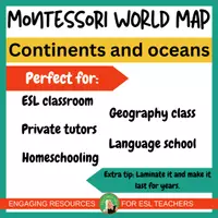 Vista previa - Hojas de trabajo - Montessori world map and continents | flashcards - página 3
