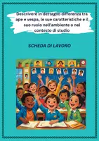 anteprima - Materiale interattivo - Descrivere in dettaglio differenza tra ape e vespa, le sue caratteristiche e il suo ruolo nell'ambiente o nel contesto di studio - Pagina di copertina